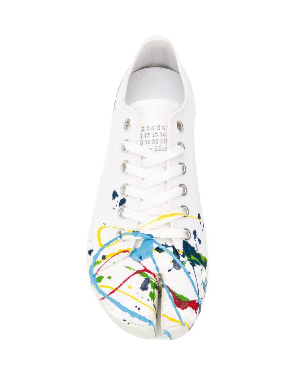 Maison Margiela Tabi paint splatter Sneakers White FARFETCH BH