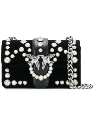 pinko mini love velvet pearls