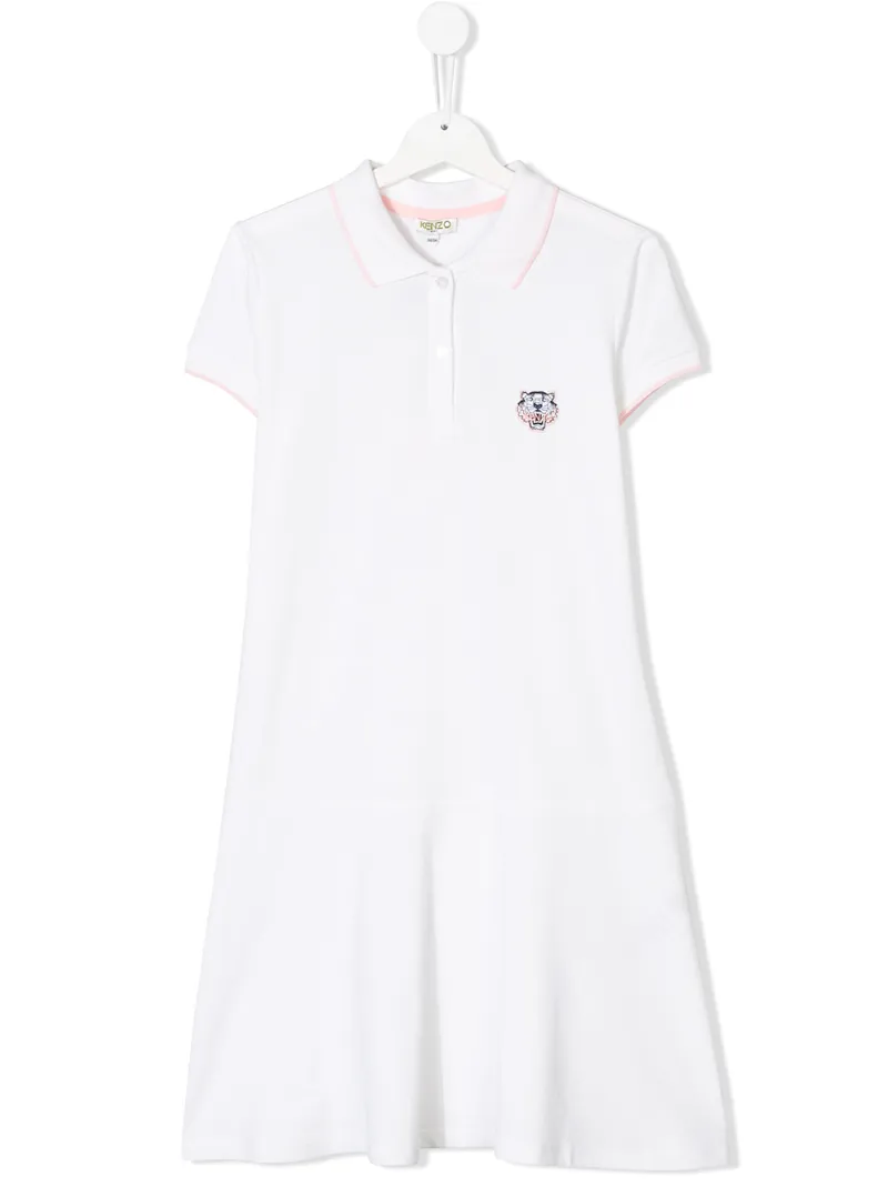 Kenzo Kids платье-поло с заплаткой с тигром