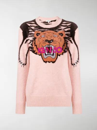 Kenzo Tiger intarsia sweater pink | MODES