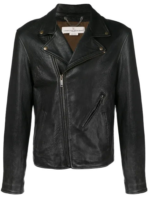 Golden Goose Deluxe Brand Off Centre Zipped Biker Jacket 905 Golden Goose Deluxe Brand Off Centre Zipped Biker Jacket