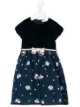 الصورة 1 من Monnalisa floral embroidery gathered dress