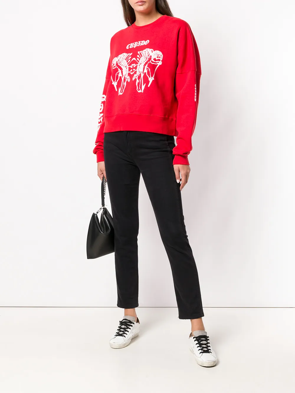  County Of Milan Sweatshirt Mit Tattoo Print   Rot 