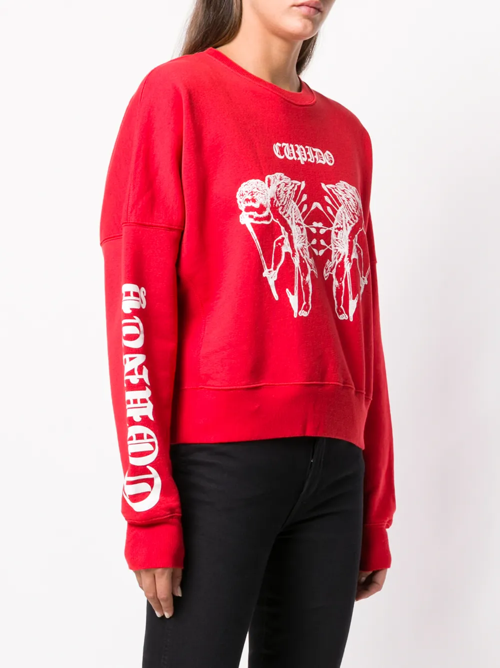  County Of Milan Sweatshirt Mit Tattoo Print   Rot 