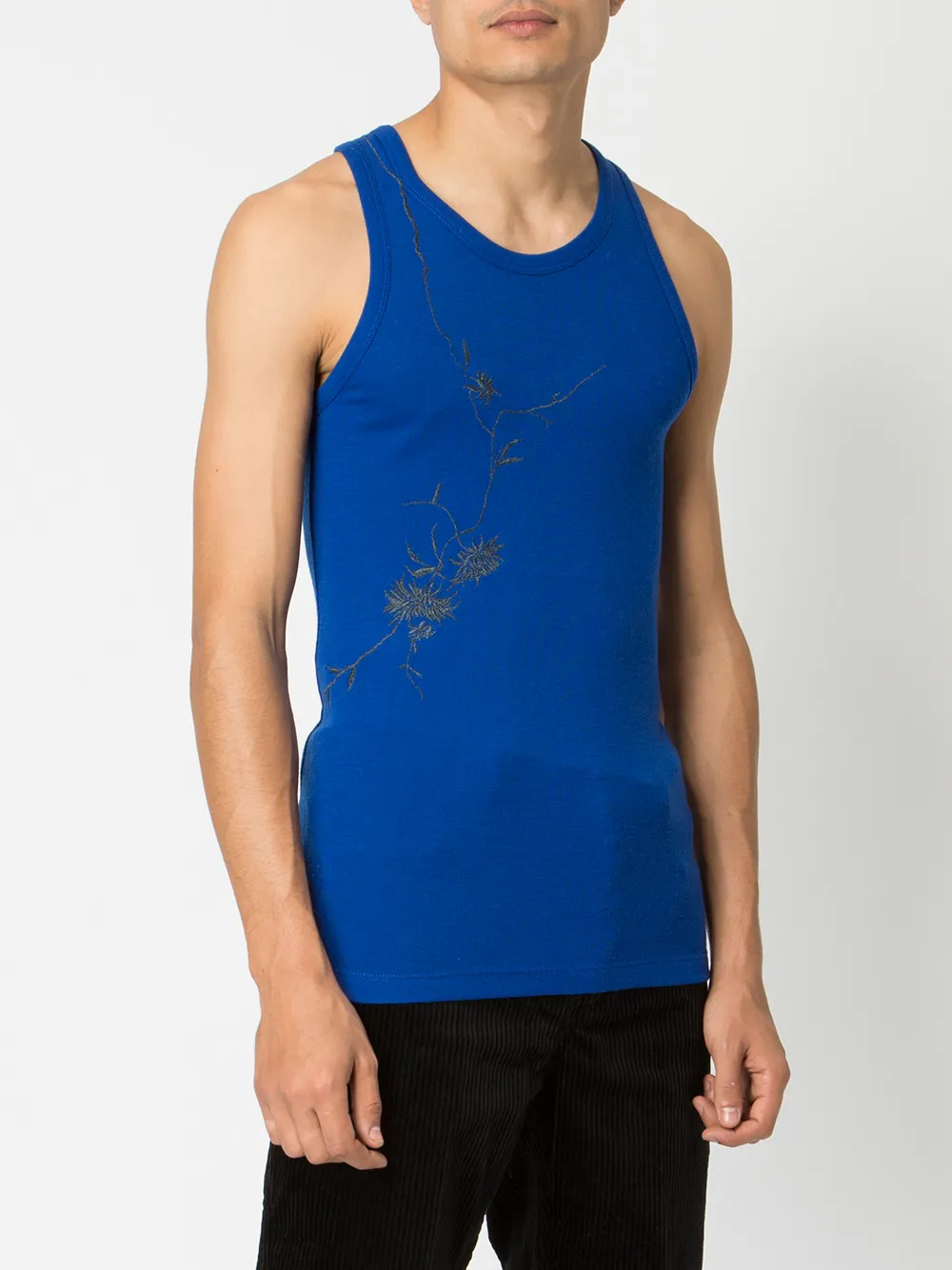  Haider Ackermann Besticktes Trägershirt   Blau 