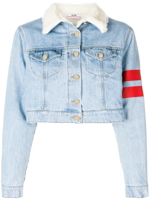GCDS GCDS CROPPED STRIPE DETAIL JACKET - BLUE