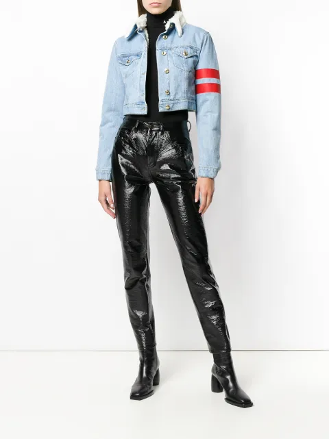 GCDS GCDS CROPPED STRIPE DETAIL JACKET - BLUE