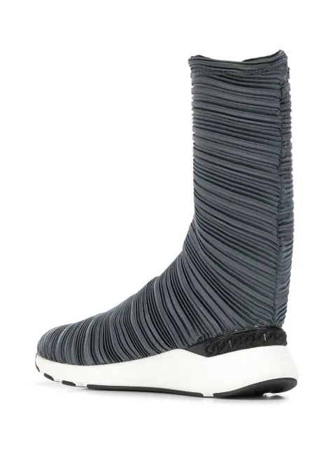 CASADEI CASADEI PLISSÉ BANDAGE SOCK BOOTS - BLACK