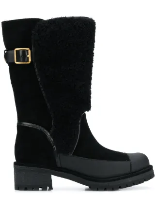 Tory burch on sale shearling boots