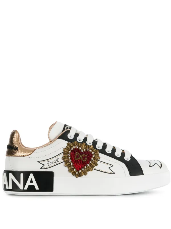 Dolce Gabbana Portofino Embroidered Sneakers Farfetch