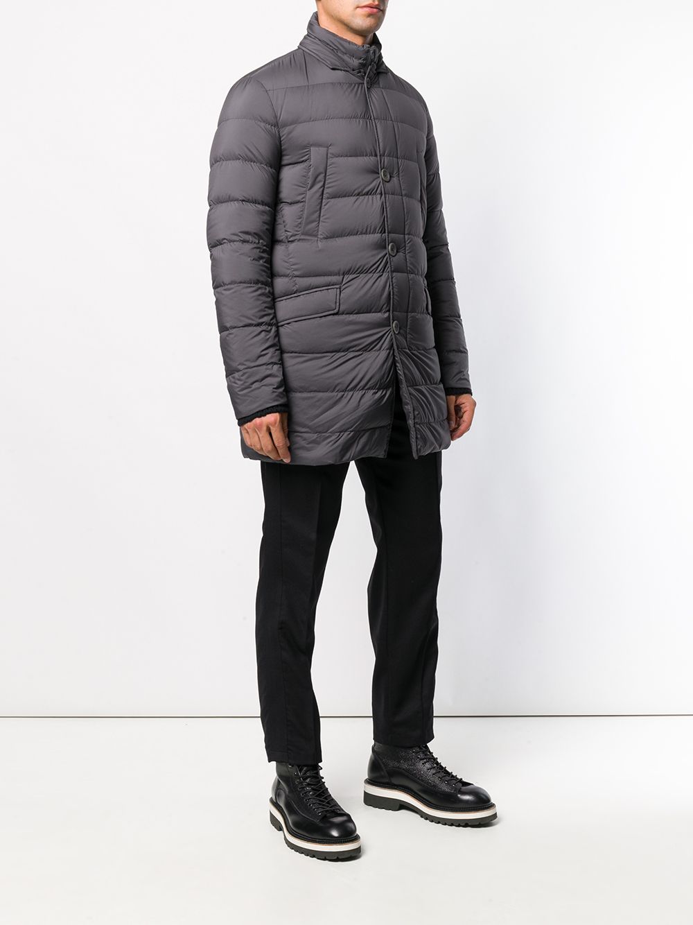 Shop Herno Padded Straight-fit Jacket In Grey