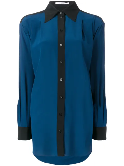 Givenchy Colour Block Long Shirt - Blue In Blue