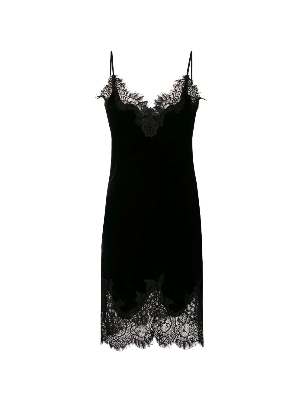 Gold Hawk robe-nuisette mi-longue en velours - Noir Gold Hawk robe-nuisette mi-longue en velours - Noir