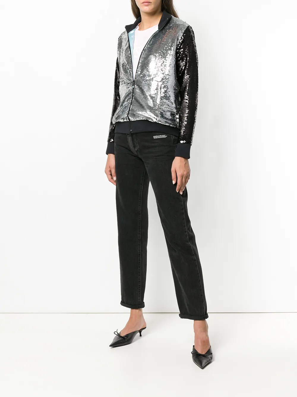 Ferragni Paillettes Farfetch Chiara Giacca Con zqC7w