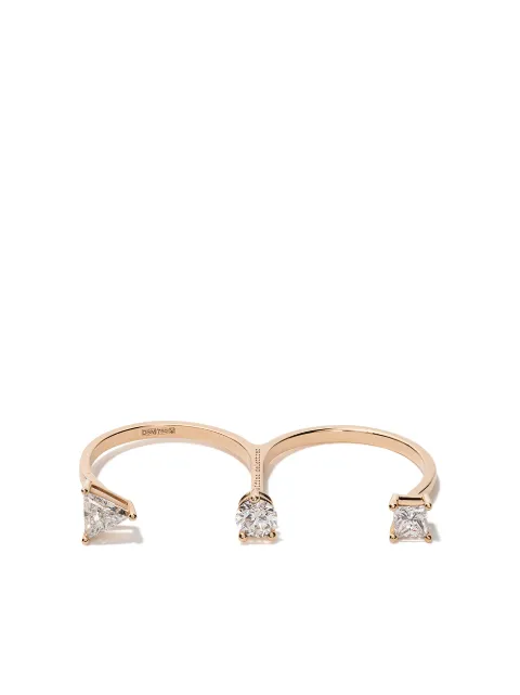 Delfina Delettrez anillo Triple Diamond en oro rosa de 18kt