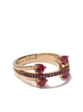 Delfina Delettrez 18kt rose gold, tourmaline and sapphire Linked Dots ring - Pink