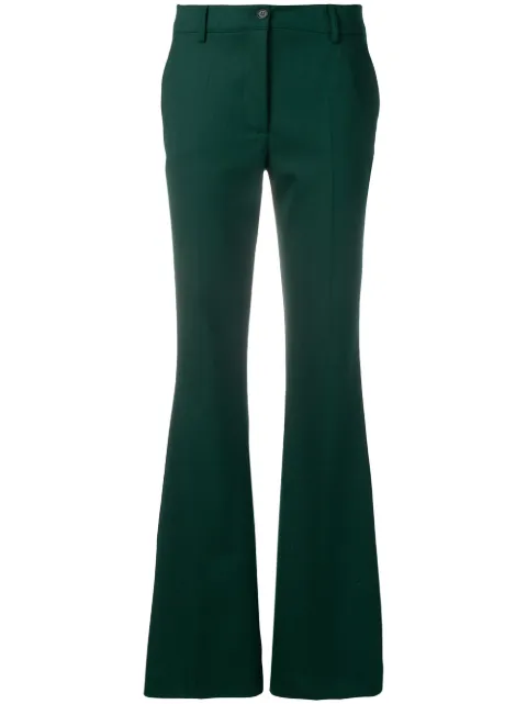 P.A.R.O.S.H P.A.R.O.S.H. BOOTCUT FIT TROUSERS - GREEN