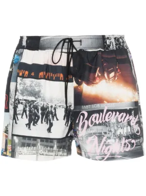photo print track shorts