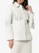GANNI white Angela fringed leather jacket