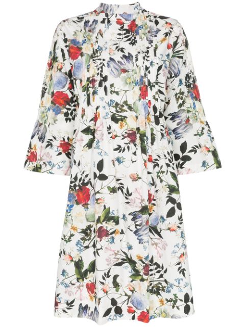 Erdem Reagan Floral Print Pleated Dress Ss19 | Farfetch.com