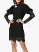GANNI Everdale puff sleeve lace cotton blend mini dress