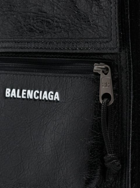 balenciaga explorer arena cracked leather messenger bag