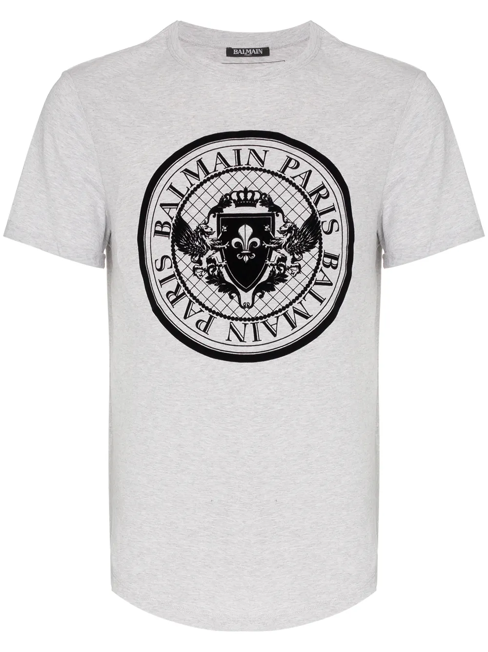 balmain coin logo curve hem t-shirt