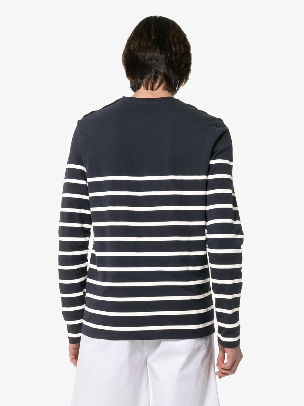 Balmain Striped logo-print long-sleeved Cotton T-shirt - Farfetch