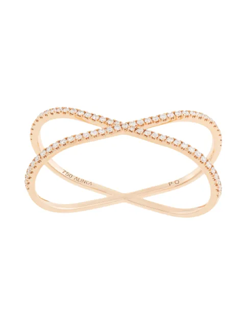 ALINKA 18kt rose gold KATIA DUO diamond two-finger ring