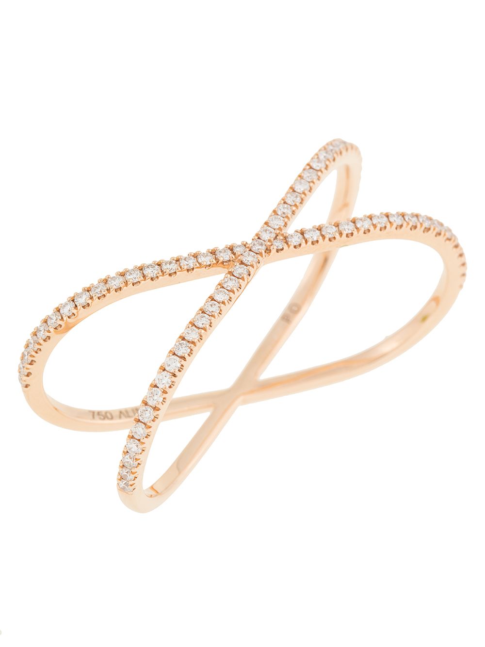 фото Alinka 18kt rose gold katia duo diamond two-finger ring