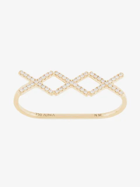 ALINKA 18kt yellow gold KATIA TRIO diamond two-finger ring