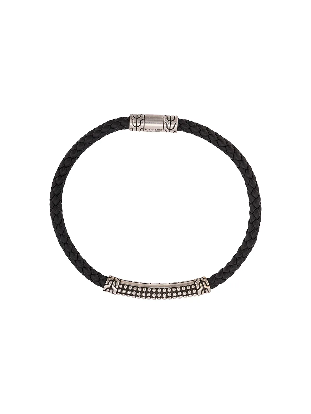 фото John Hardy Silver Classic Chain Woven Leather Bracelet with Jawan Station