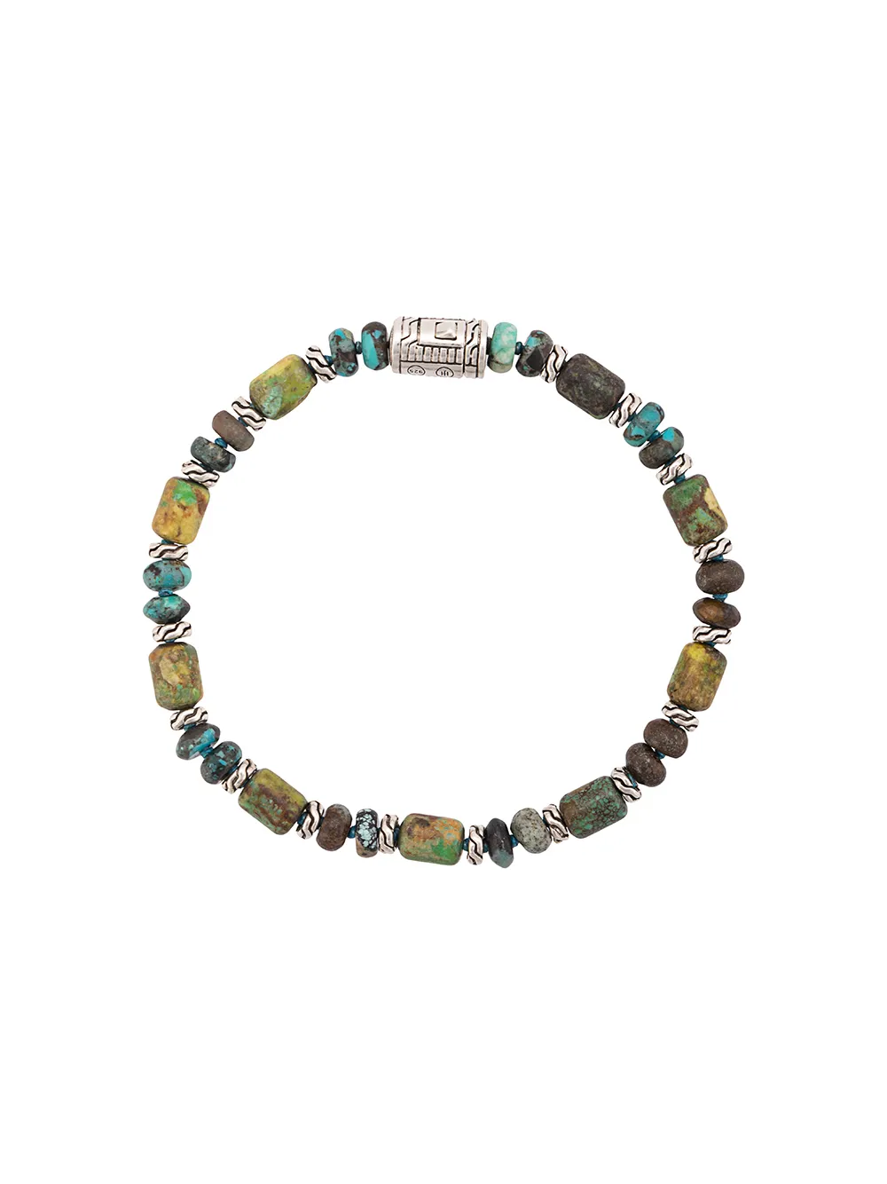 

John Hardy Silver Classic Chain Mixed Turquoise Bead Bracelet - Green