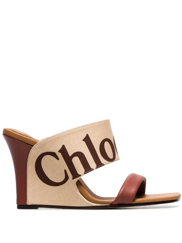 chloe logo wedges