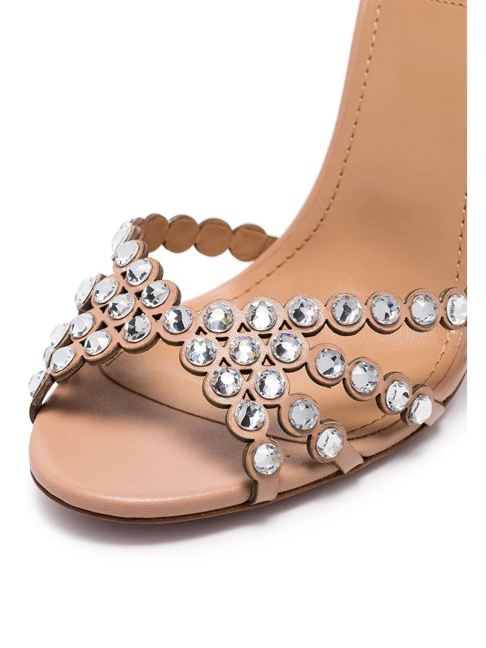 Aquazzura حذاء بكعب تيكيلا 105 مزين بالكريستال | صنادل بكعب | Image 2