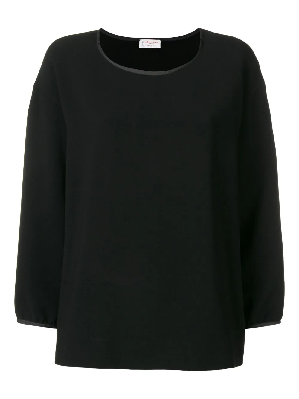 Alberto Biani crepe blouse met satijnen manchetten Zwart
