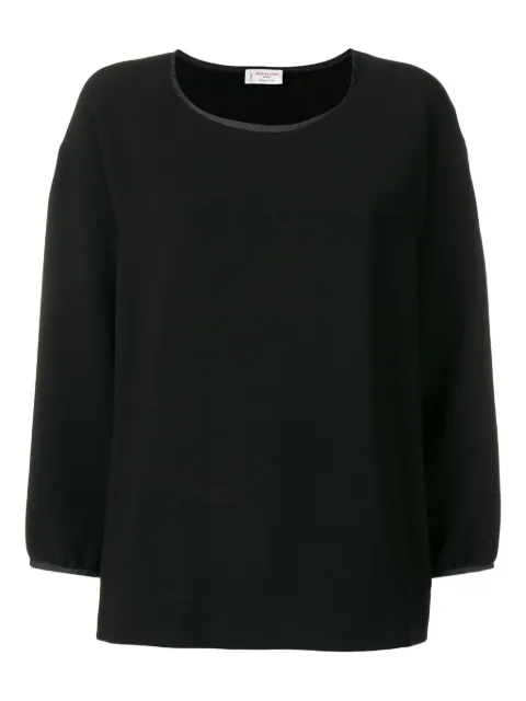 Alberto Biani satin-trim blouse