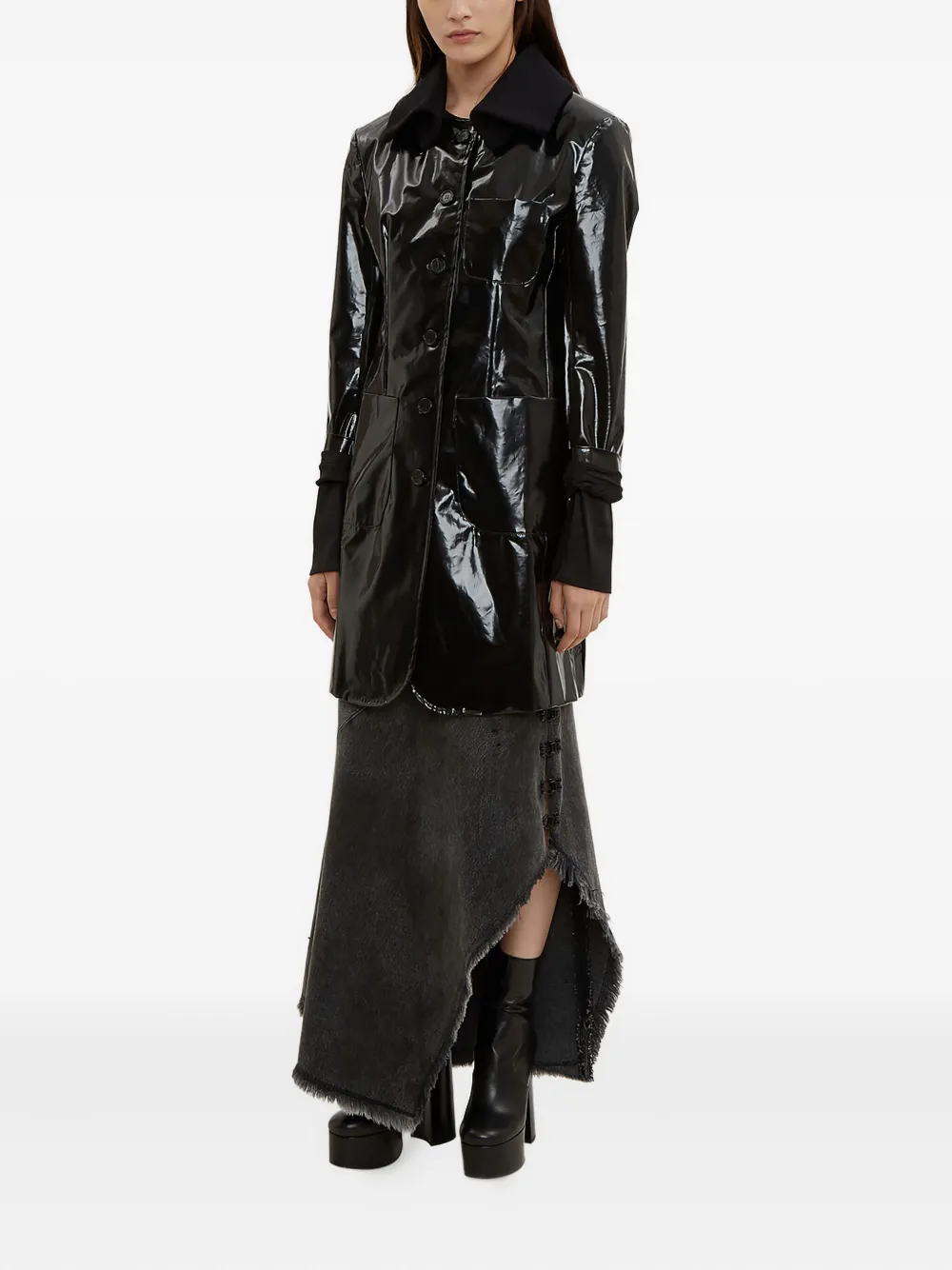 Olivier Theyskens lange denim rok - Grijs