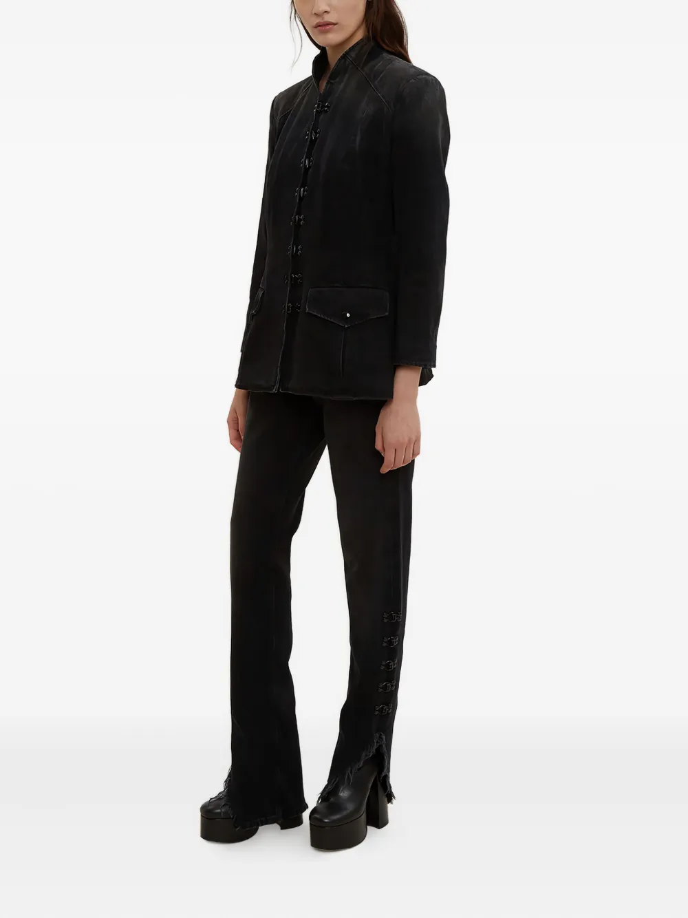 Olivier Theyskens distressed bootcut jeans | Bootcut Jeans | Image 2