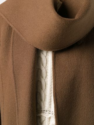 棕色双面羊毛围巾外套展示图