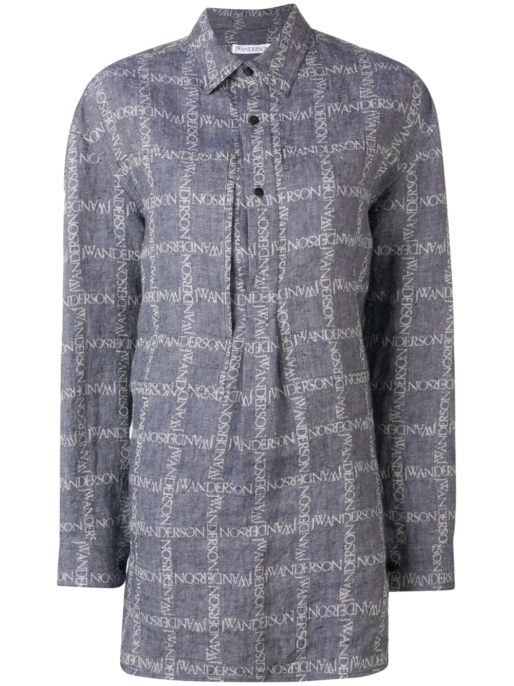JW Anderson Tunikahemd mit Logo - Blau