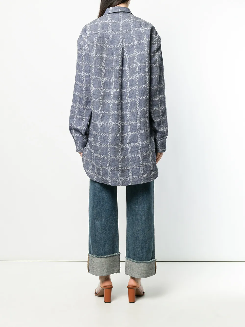 JW Anderson tuniek met roosterlogo Blauw