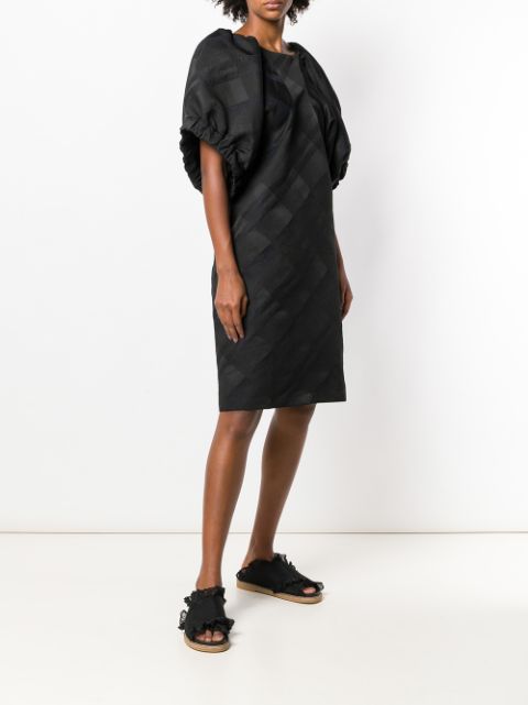 Stefano Mortari Check Print Shift Dress - Black | ModeSens