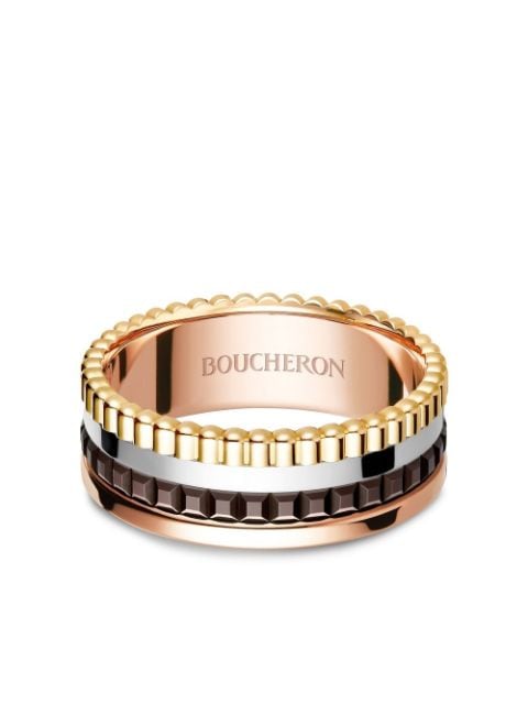 Boucheron 18kt yellow, rose, and white gold Quatre Classique small ring