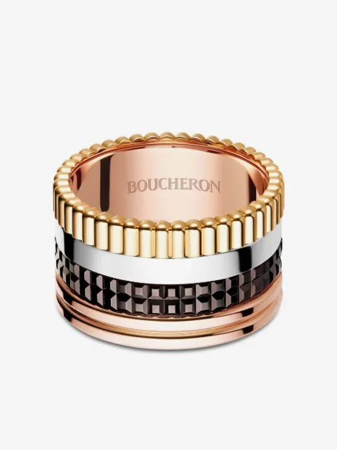 Boucheron 18kt yellow, rose, and white gold Quatre Classique Large ring
