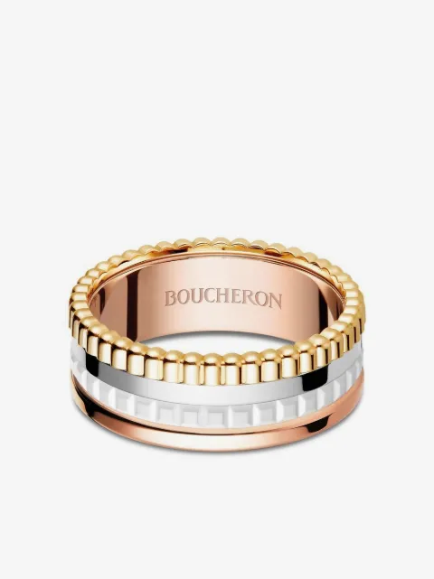 Boucheron 18kt rose, white and yellow gold Quatre White small ring