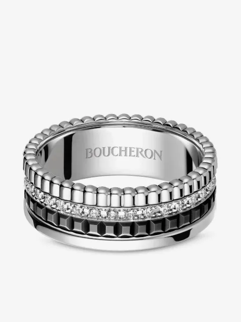 Boucheron anillo Quatre Black pequeño en oro blanco 18kt