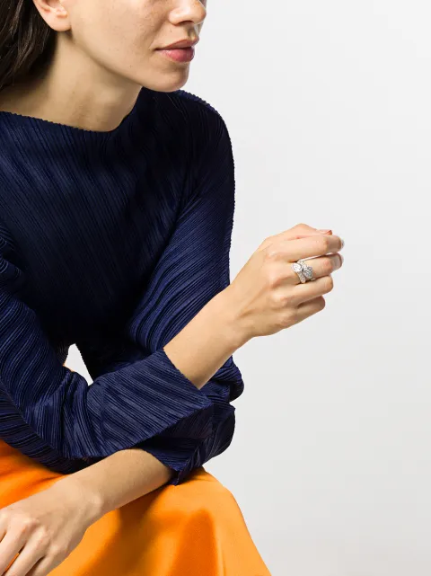 BOUCHERON 18KT WHITE GOLD DIAMOND SERPENT BOHÈME TOI ET MOI S MOTIF RING