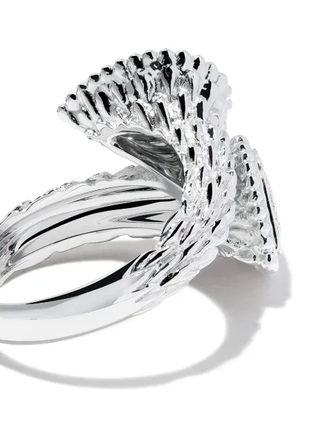 BOUCHERON 18KT WHITE GOLD DIAMOND SERPENT BOHÈME TOI ET MOI S MOTIF RING