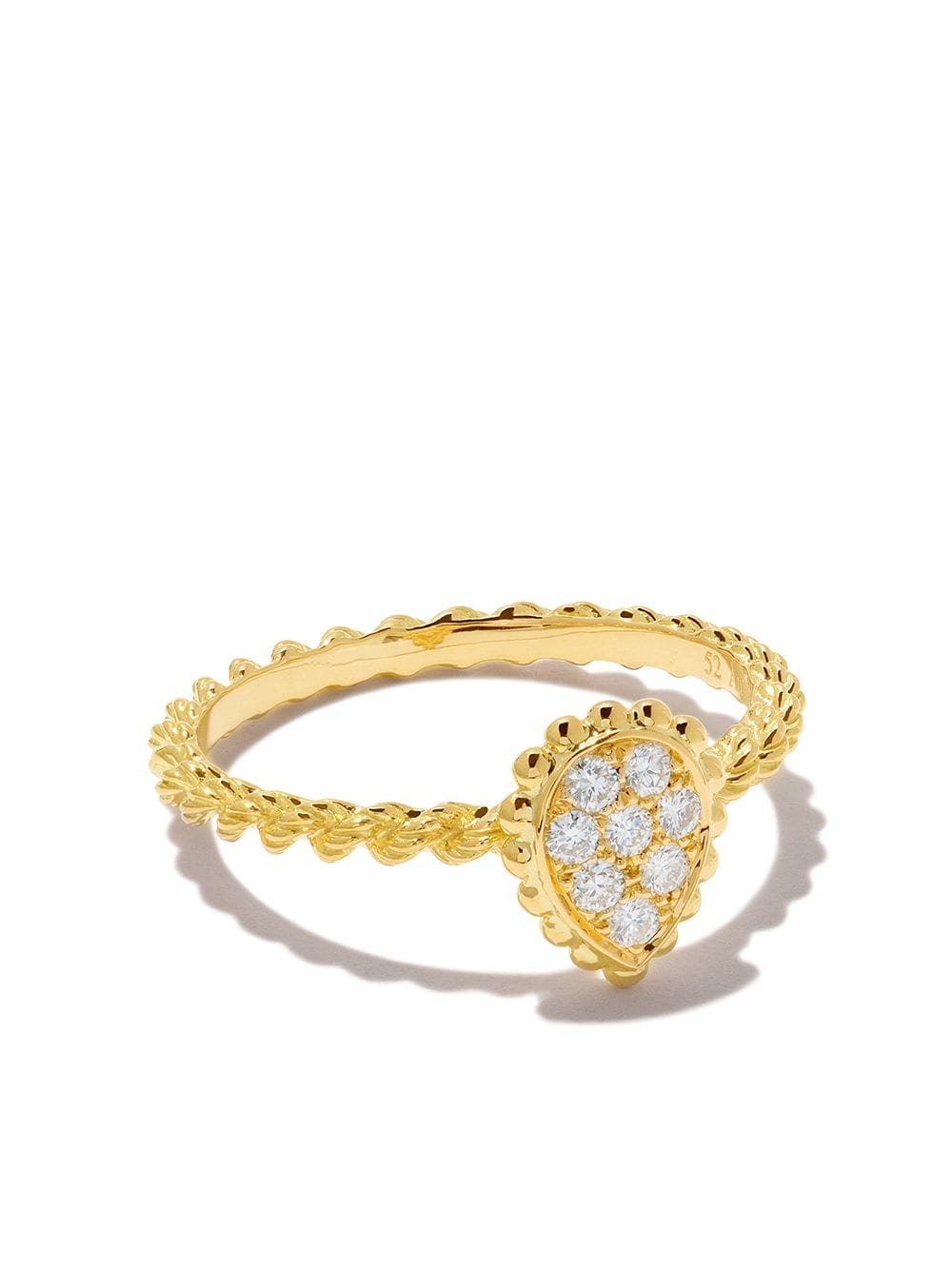 18kt yellow gold Serpent Bohème XS motif diamond ring